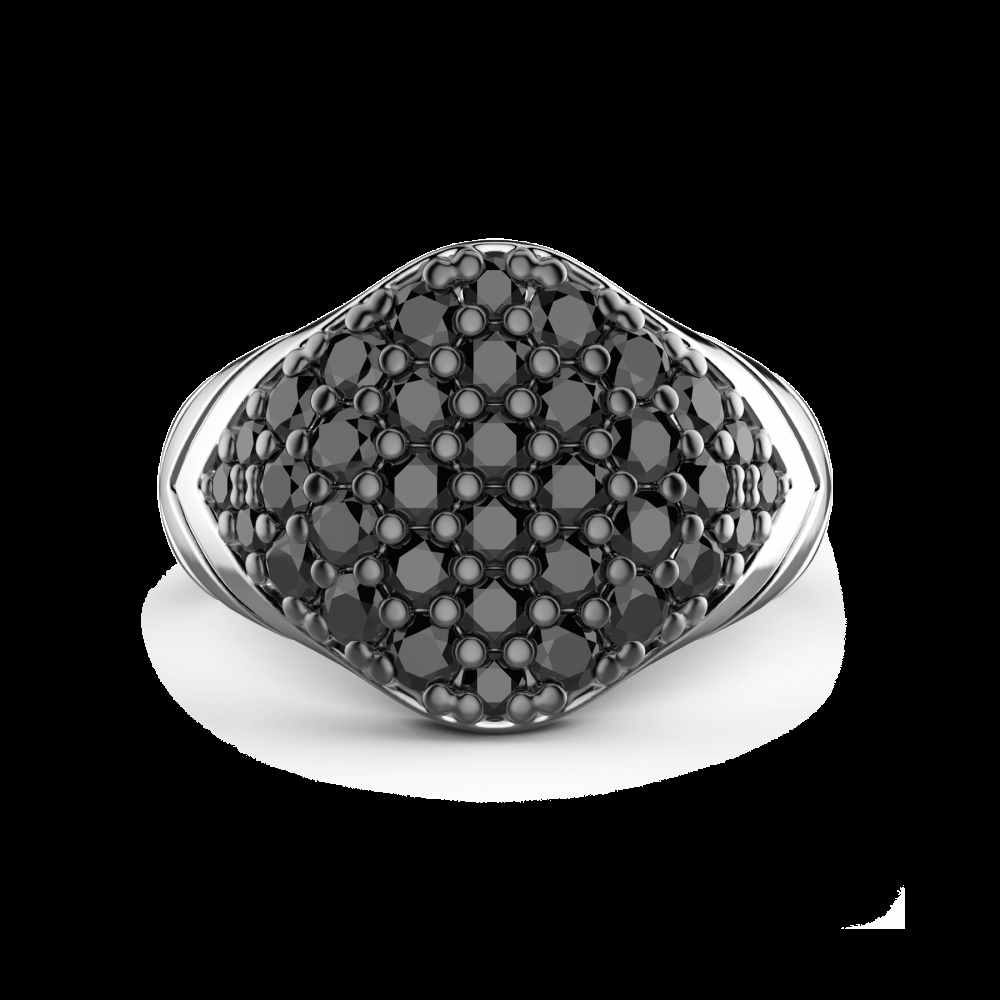 Zancan Anello Zancan in argento con pietre nere In Linea