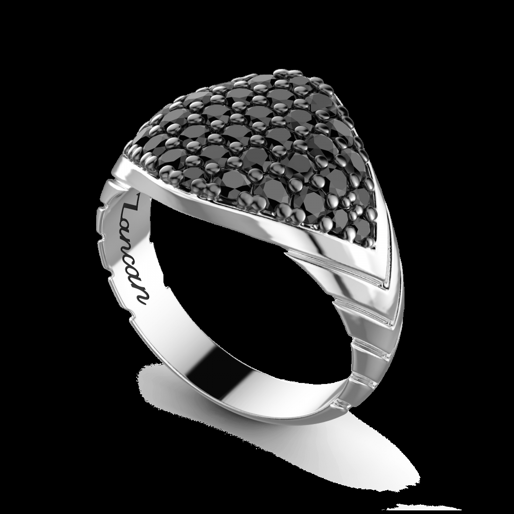 Zancan Anello Zancan in argento con pietre nere In Linea