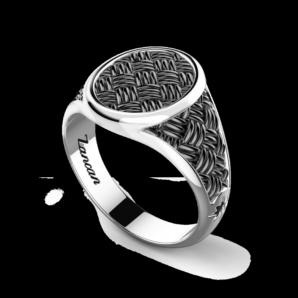 Zancan Anello chevalier Zancan in argento brunito Qualità