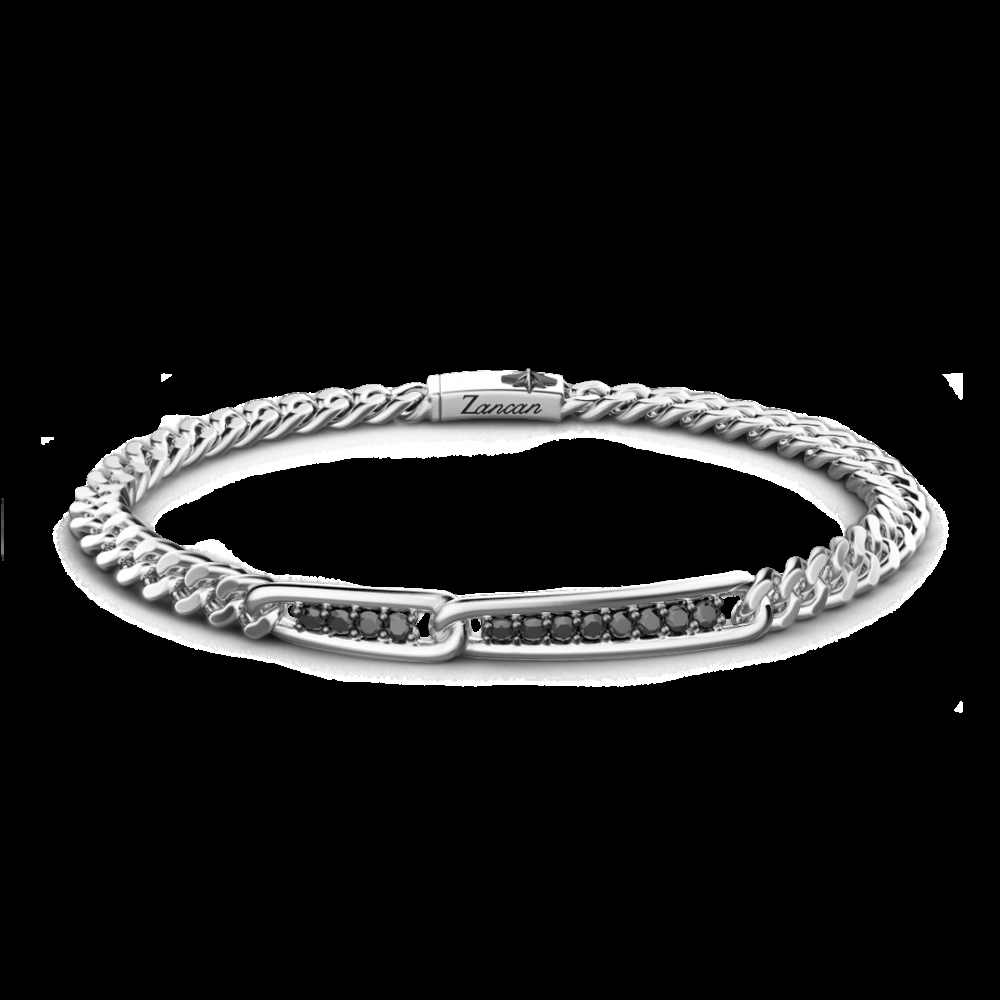Zancan Bracciale grumetta Zancan in argento con pietre nere Vendita
