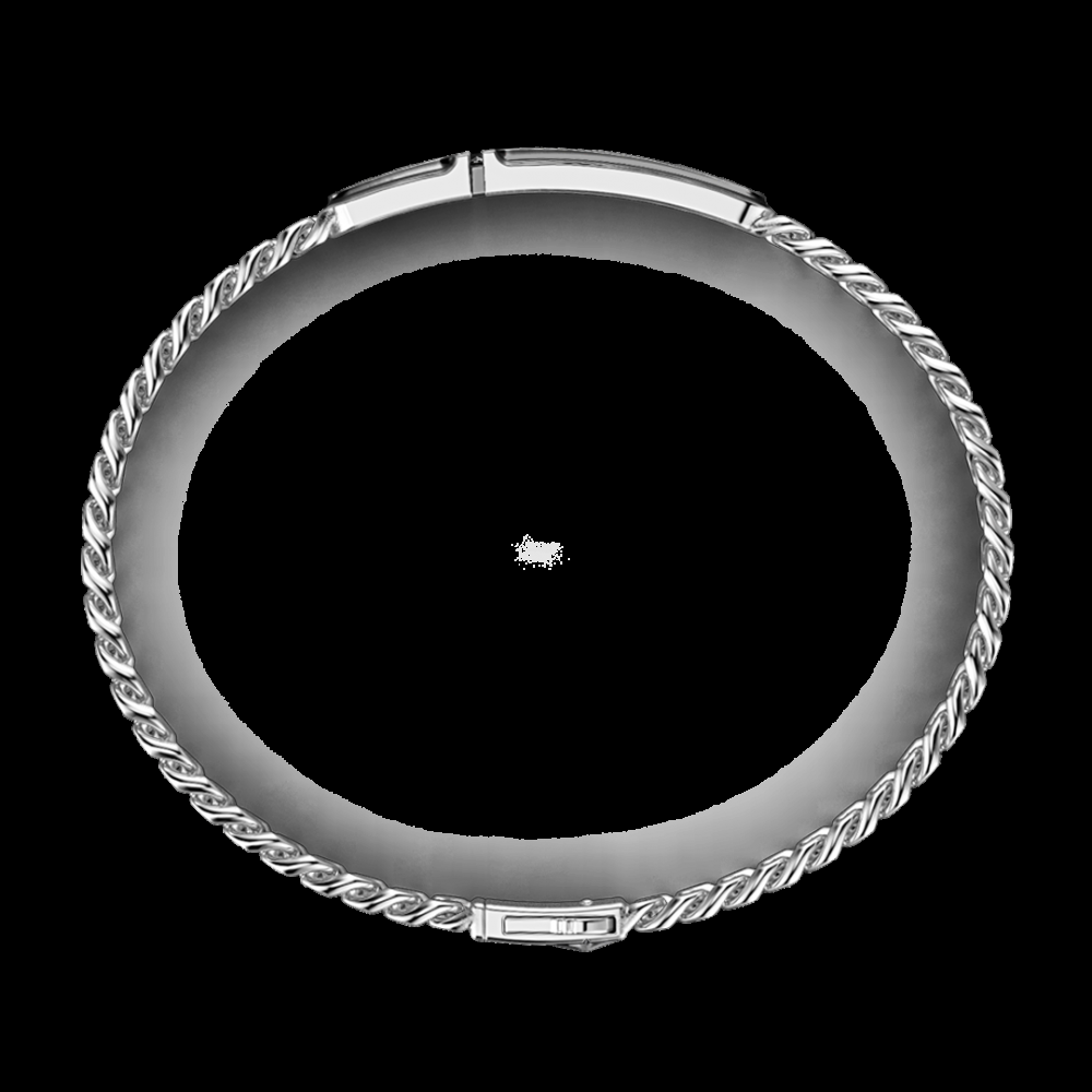 Zancan Bracciale grumetta Zancan in argento con targa e pietra nera Spedizione Gratuita