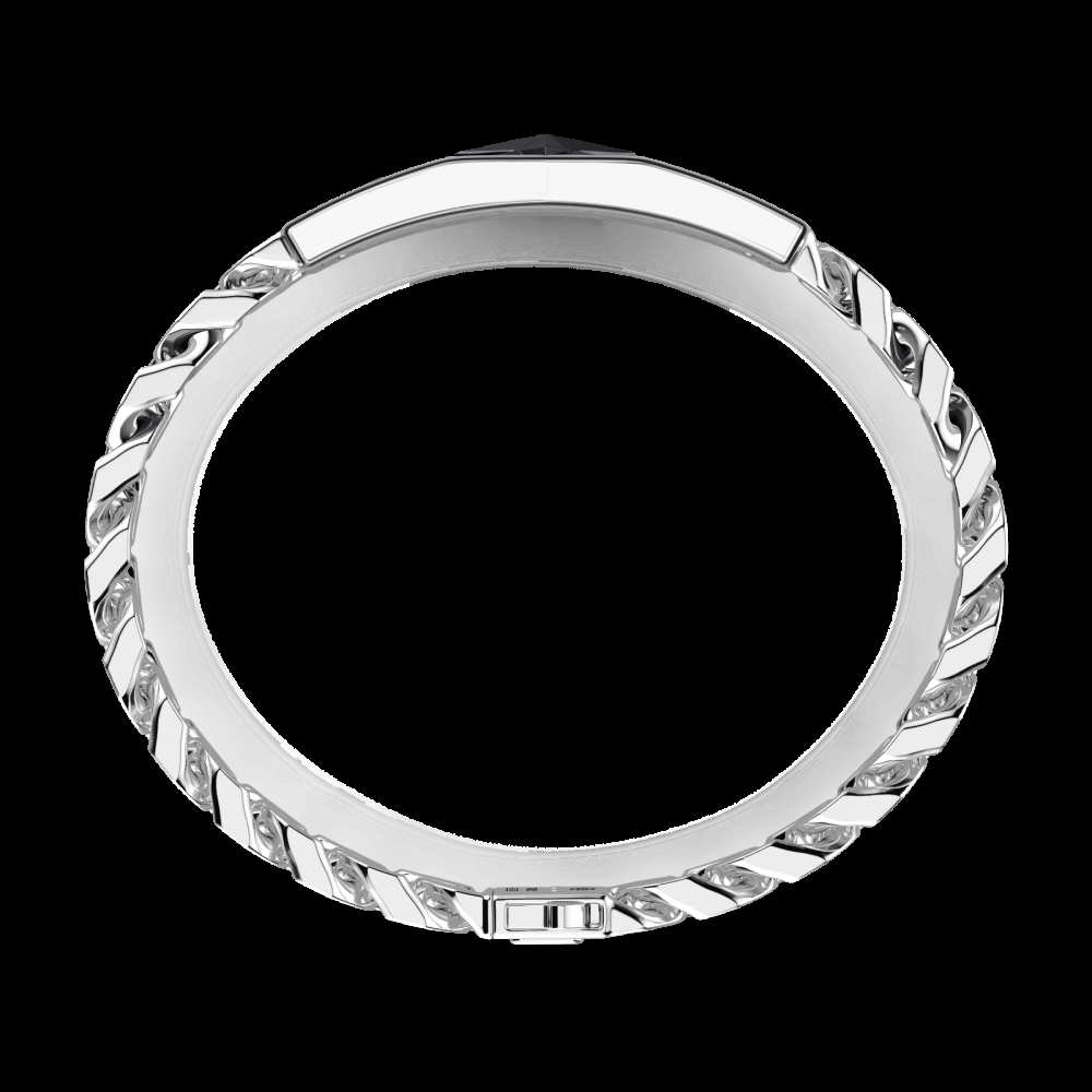 Zancan Bracciale Zancan in argento con maglia grumette e targa con rosa dei venti in ceramica Negozi Online