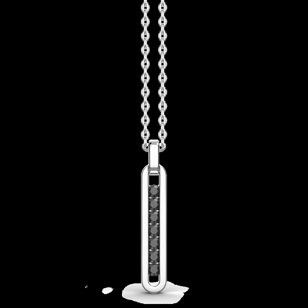 Zancan Collana Zancan in argento con pendente a targa e pietre nere Sottocosto