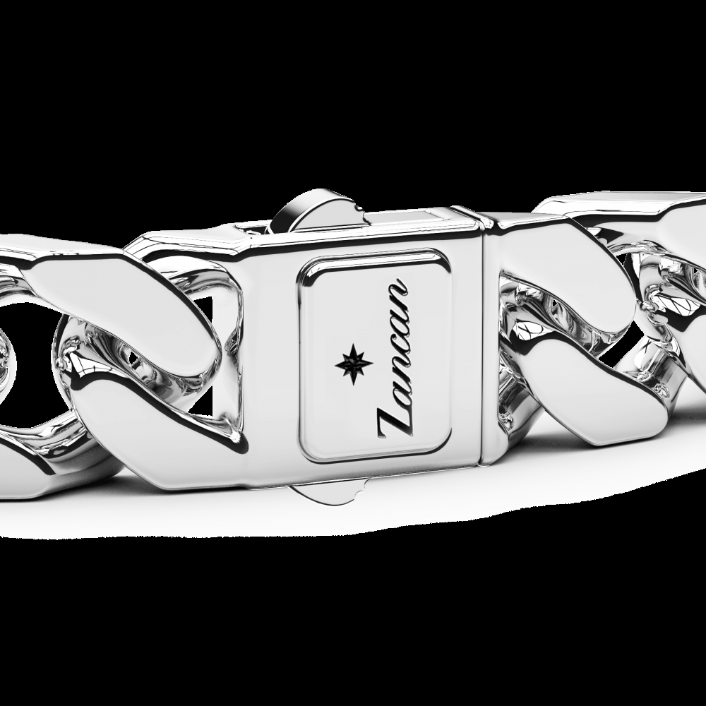 Zancan Bracciale Zancan a schiava rigida e grumette morbida in argento con pietre Outlet