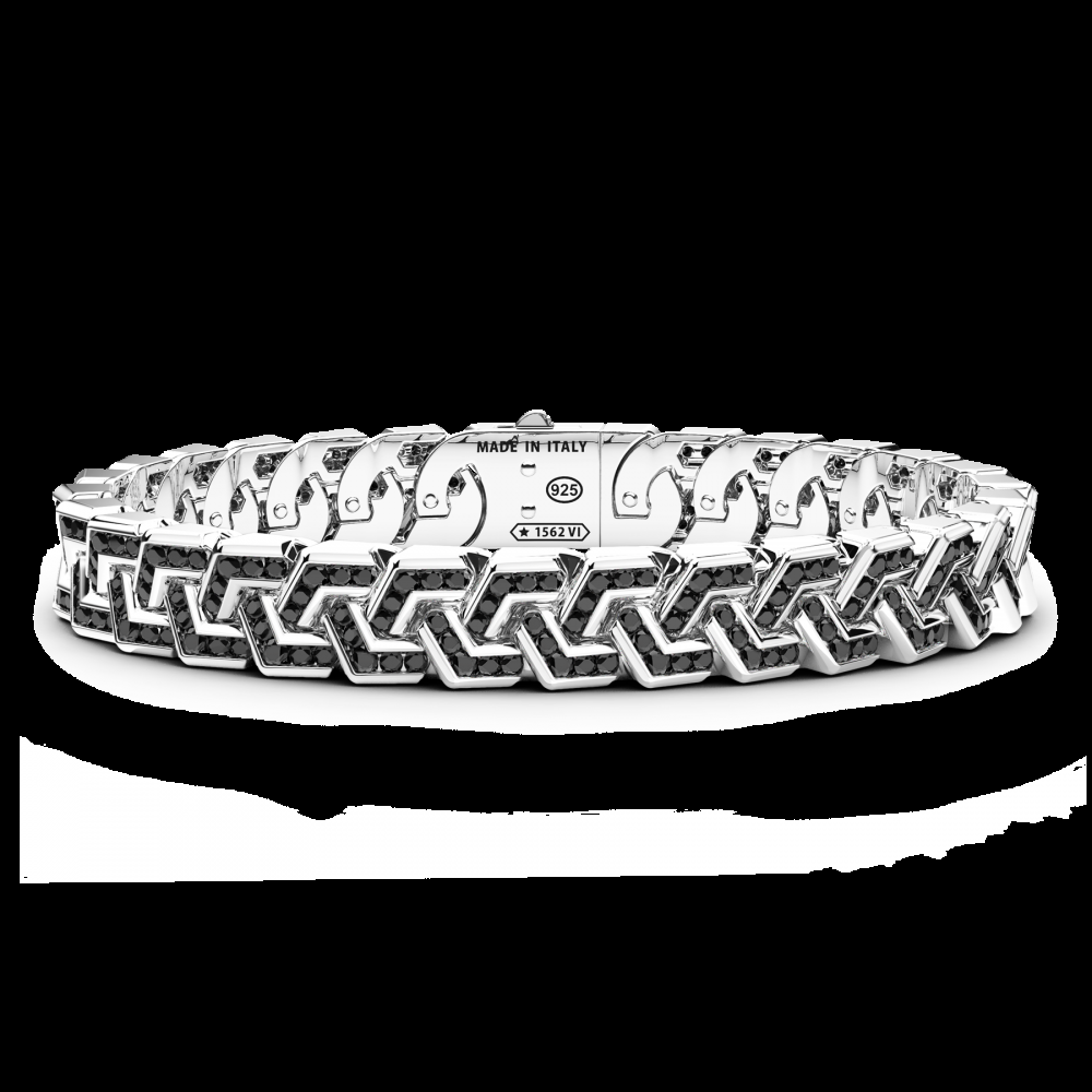 Zancan Bracciale Zancan solo maglia in argento con pietre Saldi