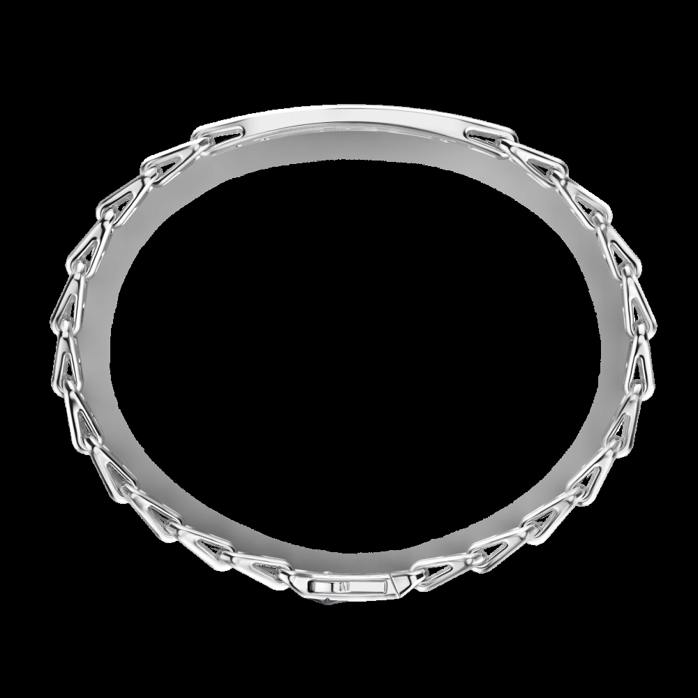 Zancan Bracciale Zancan in argento con targa e pietre nere Saldi Di Fabbrica