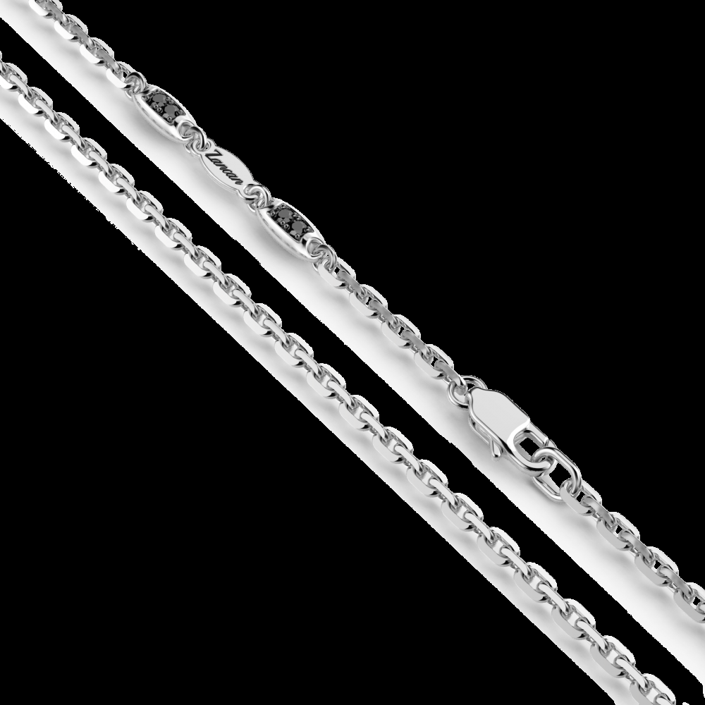 Zancan Collana Zancan in argento con pendente a croce e pietre nere Negozio