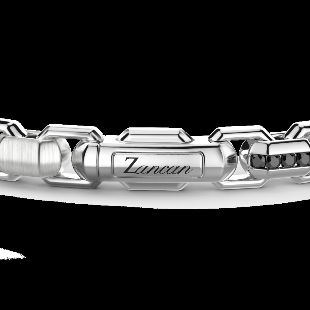 Zancan Bracciale solo maglia Zancan in argento con pietre nere Moda