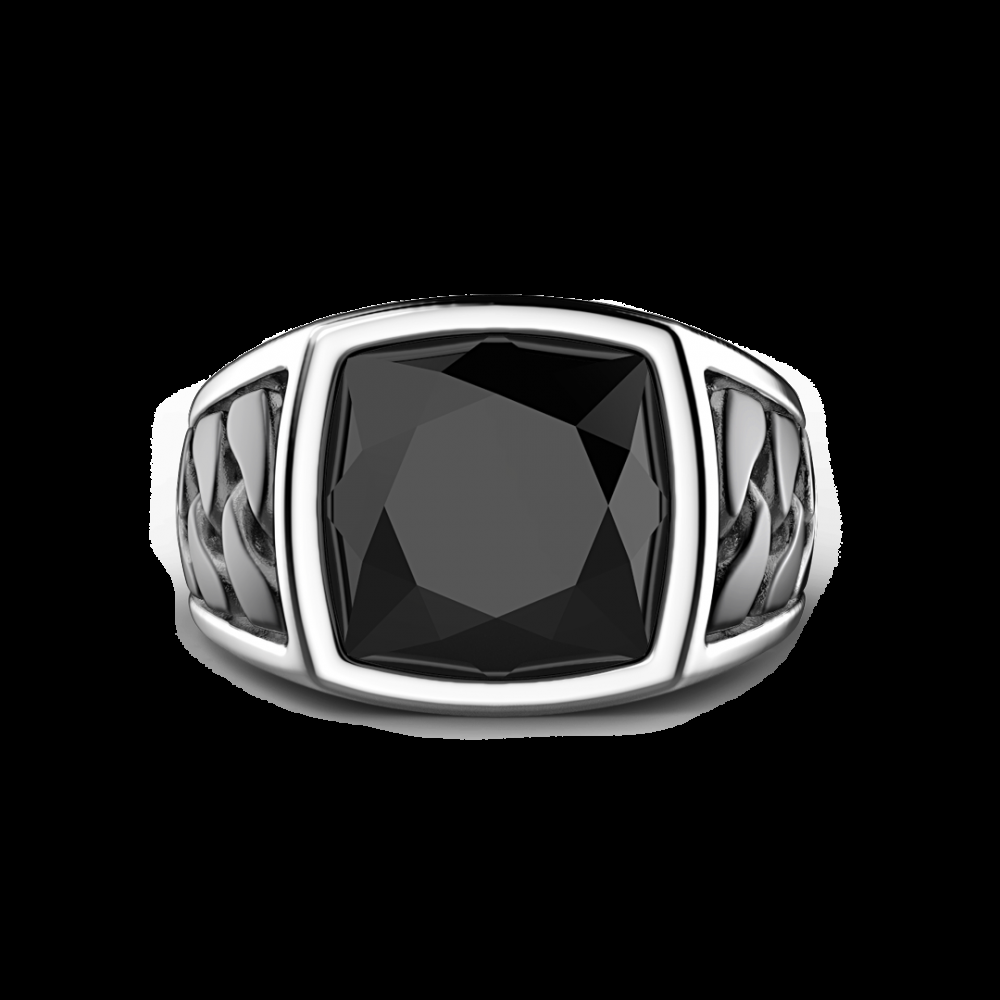 Zancan Anello Zancan in argento con pietra nera Italia