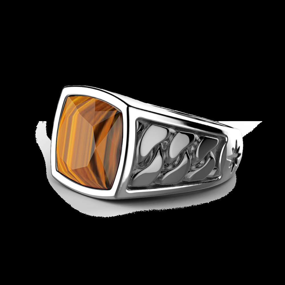 Zancan Anello Zancan in argento con pietra occhio di tigre Promozione