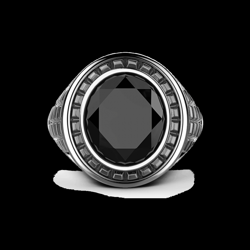 Zancan Anello Zancan in argento con pietra nera Soddisfazione Garantita