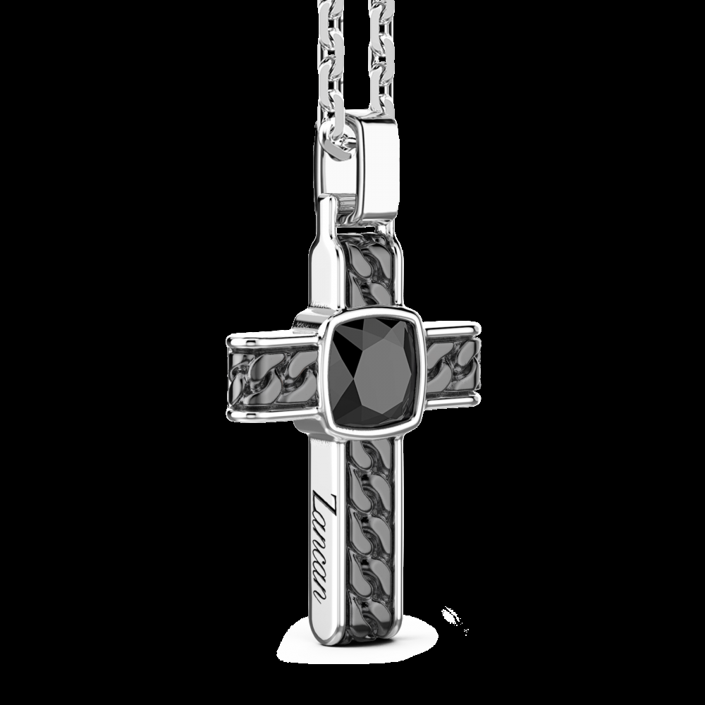Zancan Collana in argento con pendente a croce e onice quadrata Acquista Ora