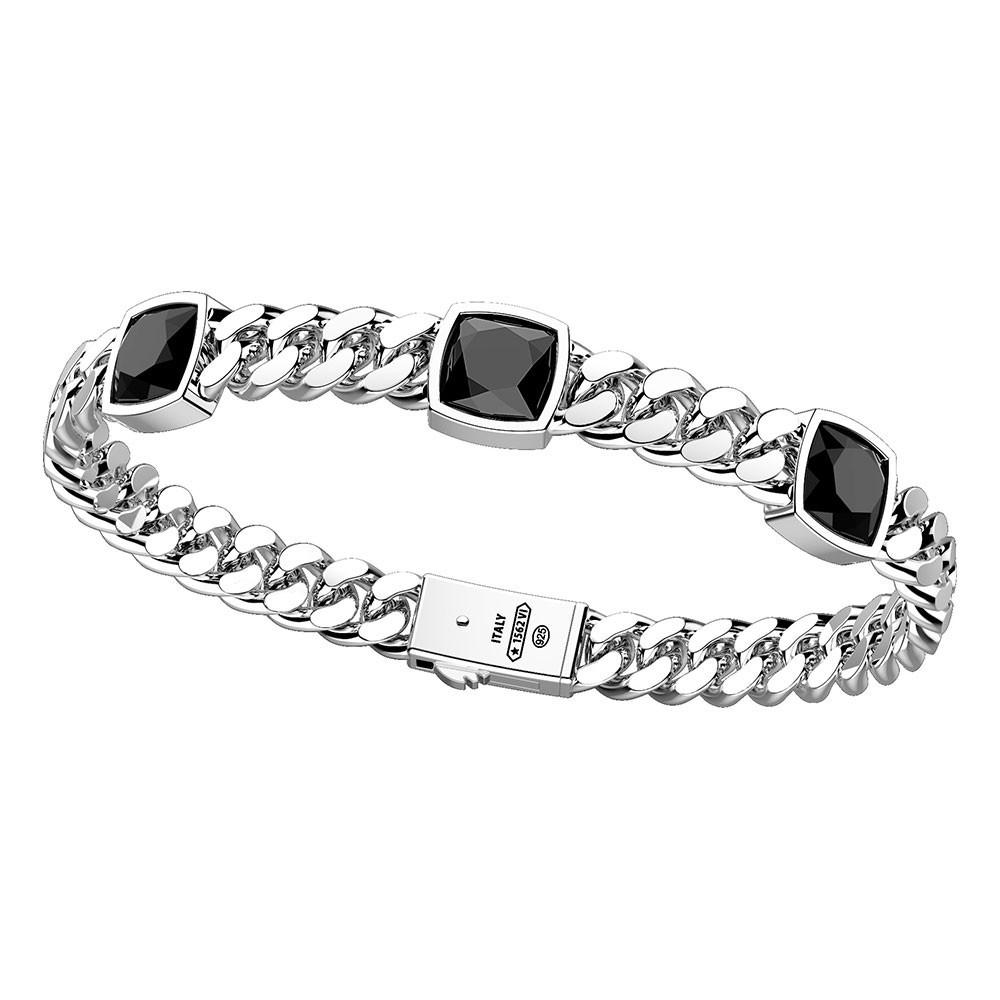Zancan Bracciale Zancan in argento con tre pietre onice Promozione Limitata