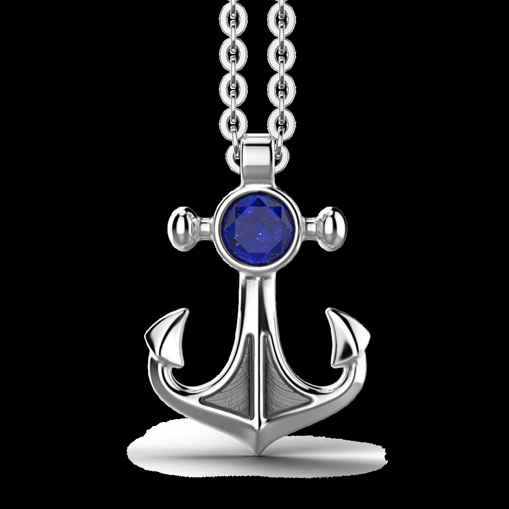 Zancan Collana con pendente ad ancora con Lapis naturale Fino Al -60%