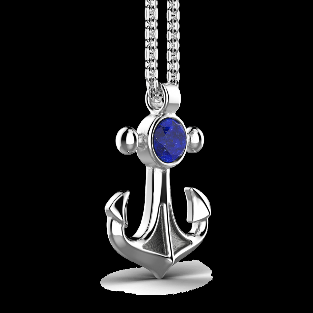 Zancan Collana con pendente ad ancora con Lapis naturale Fino Al -60%