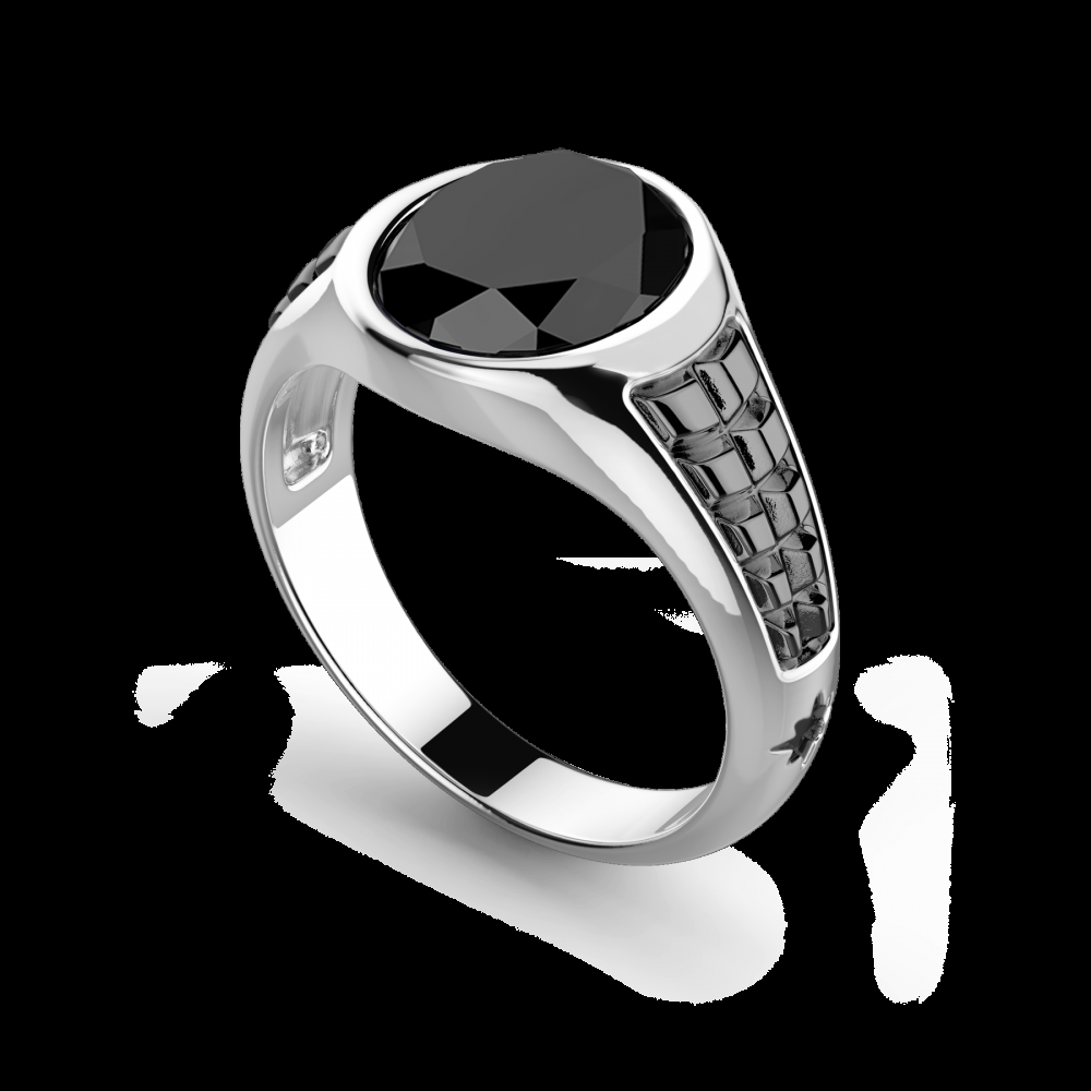 Zancan Anello chevalier Zancan in argento con pietra onice ovale Economico