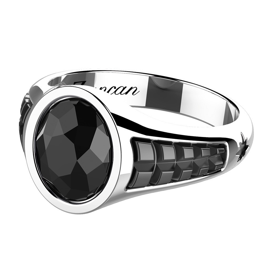 Zancan Anello chevalier Zancan in argento con pietra onice ovale Economico