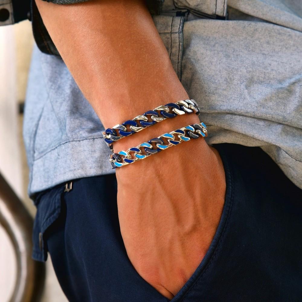 Zancan Bracciale a grumette Zanca in argento e ceramica con maglie smaltate I Più Venduti