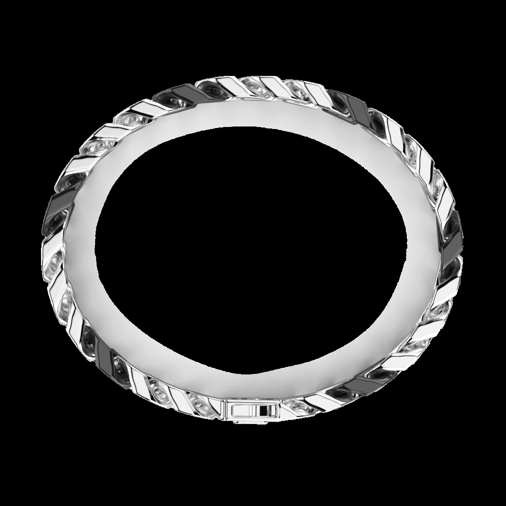 Zancan Bracciale a grumette Zanca in argento e ceramica con maglie smaltate Vendite Flash