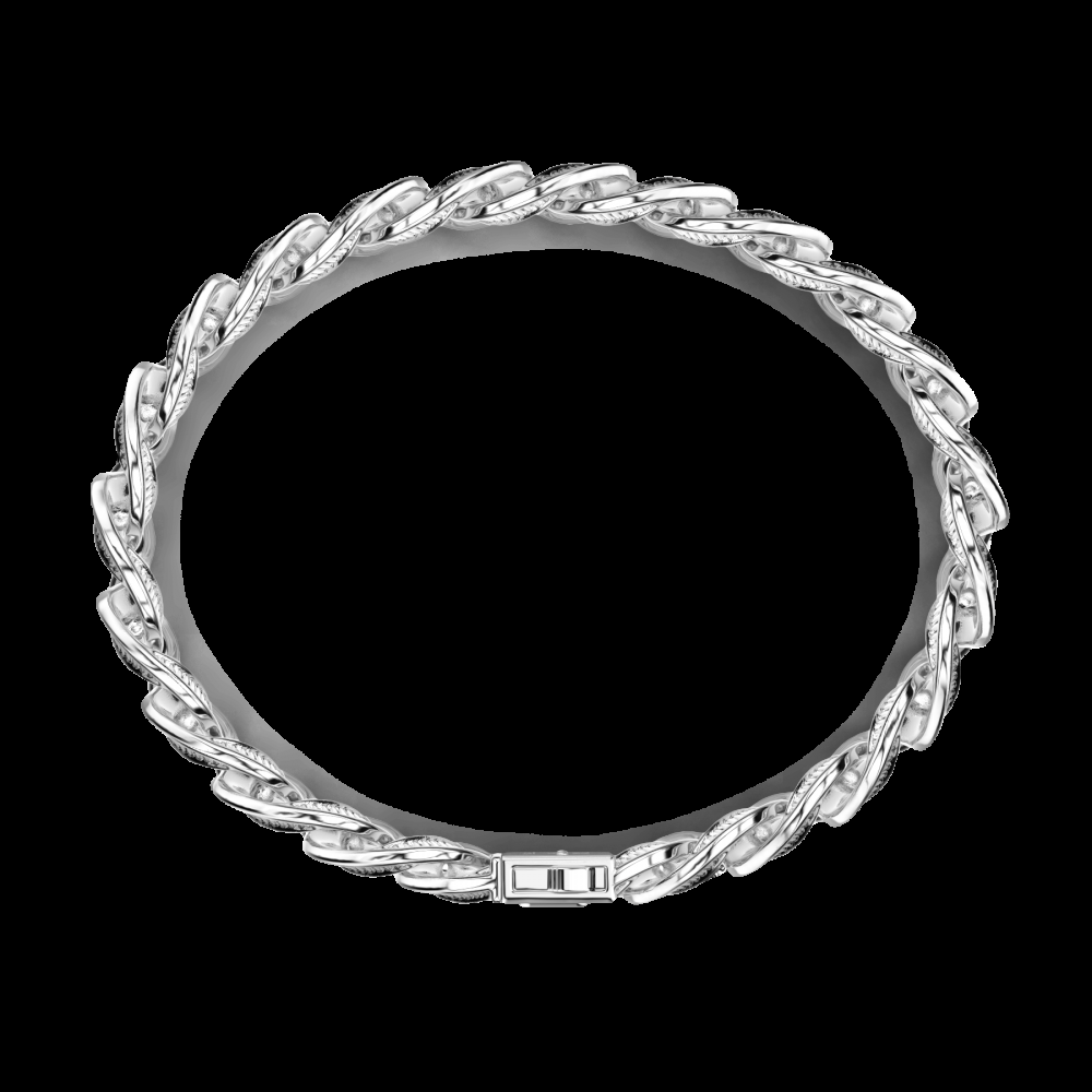 Zancan Bracciale a grumetta Zancan in argento con finitura striata in nero Promozione