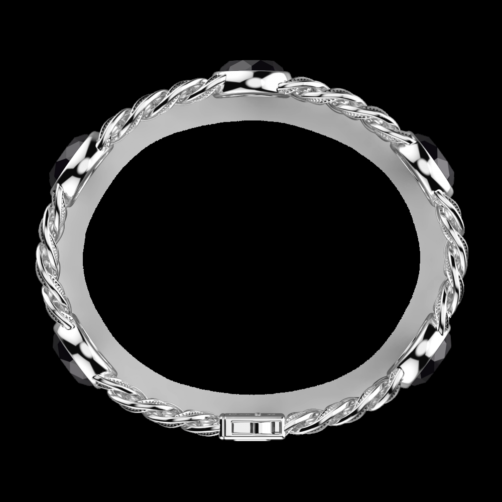 Zancan Bracciale a grumetta Zancan in argento con finitura striata in nero e pietre onice Spedizione Gratuita
