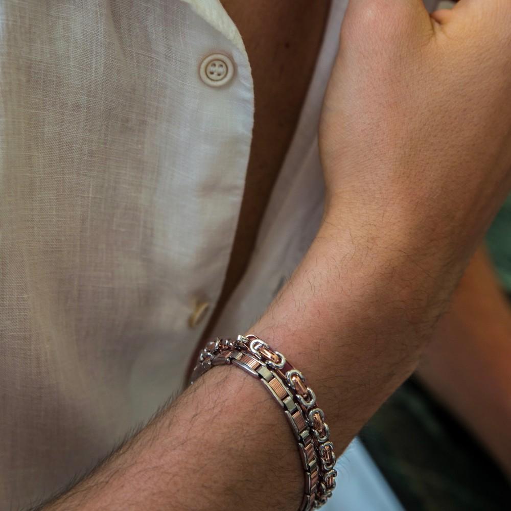 Zancan Bracciale da uomo Zancan catena in argento e oro 18k Affare Del Giorno