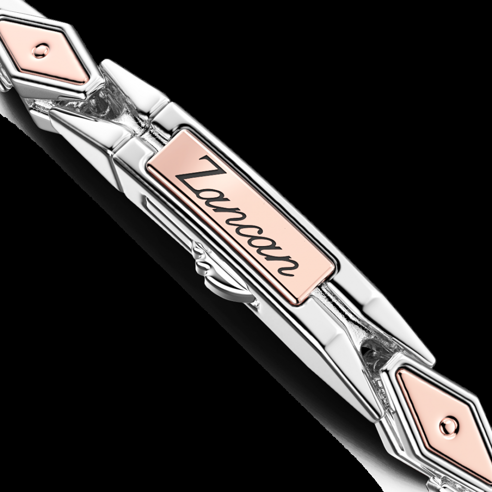 Zancan Bracciale da uomo Zancan in argento e oro rosa In Vendita