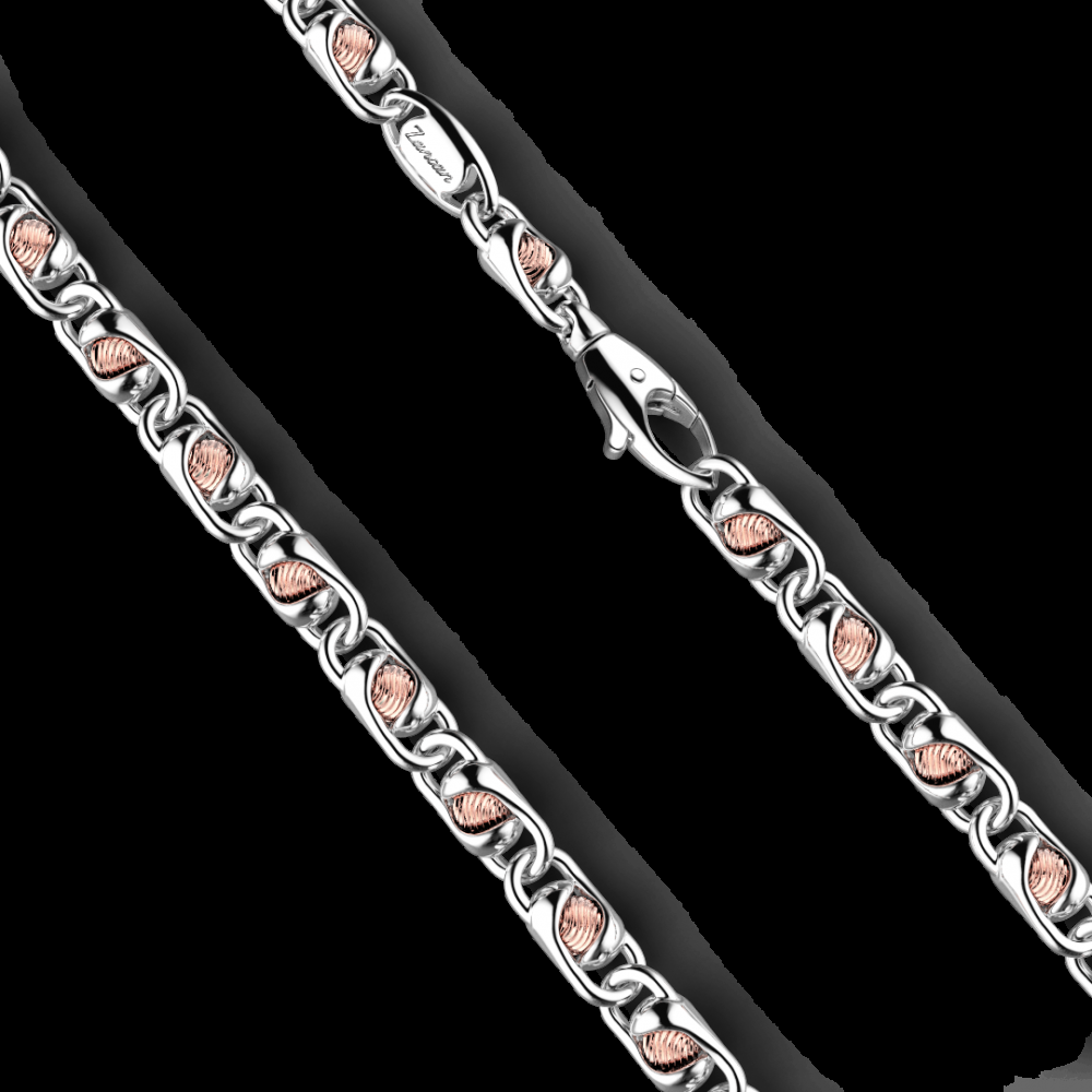 Zancan Collana da uomo Zancan a catena in argento e oro rosa Saldi