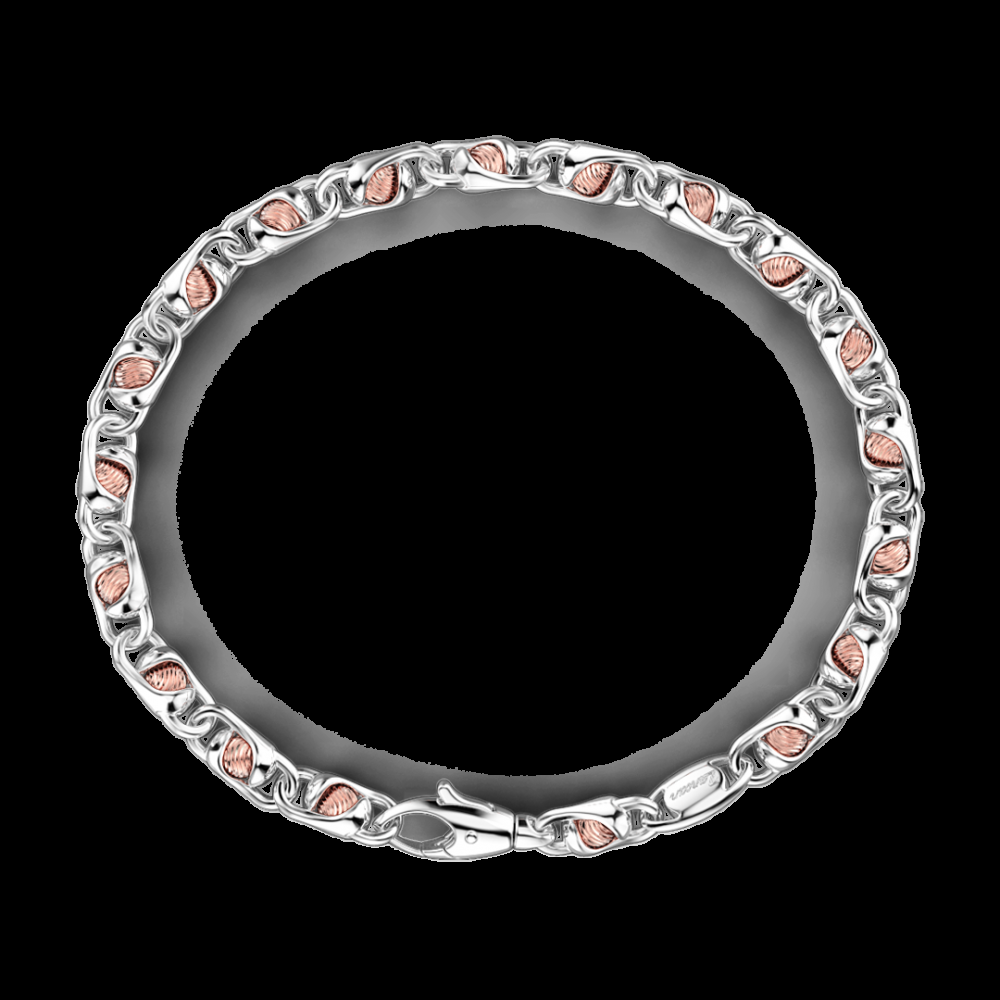 Zancan Bracciale da uomo Zancan catena in argento e oro rosa I Più Venduti
