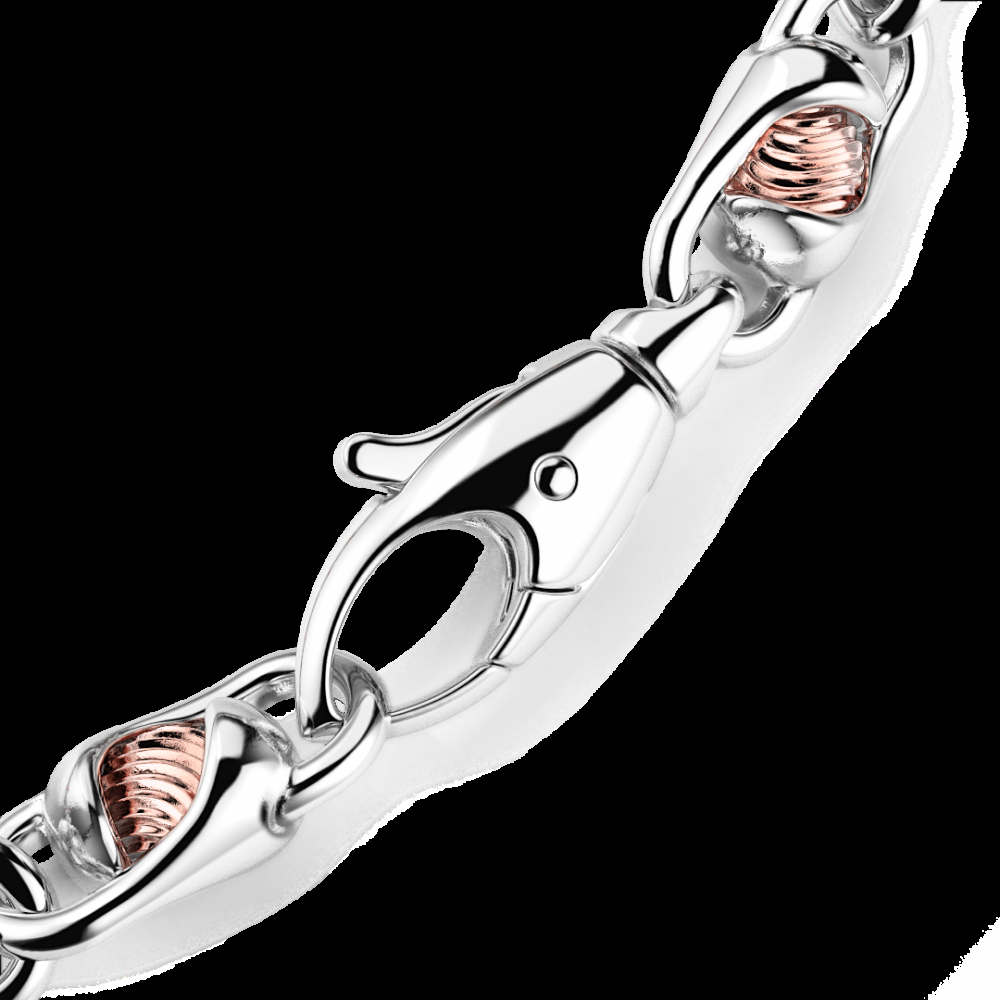 Zancan Bracciale da uomo Zancan catena in argento e oro rosa I Più Venduti