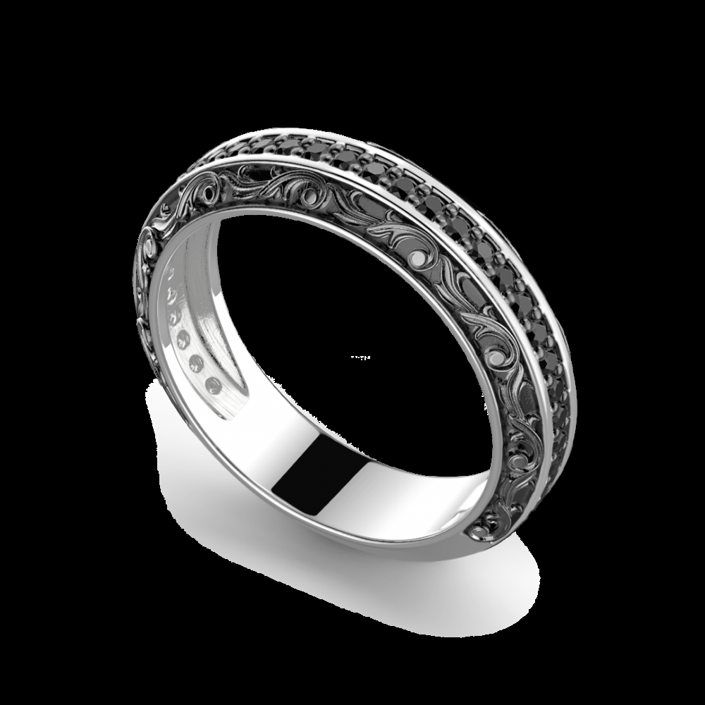 Zancan Anello Zancan in argento a fede con pietre nere Italia