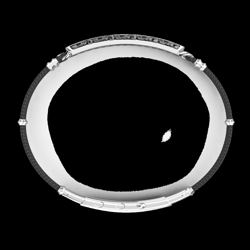 Zancan Bracciale Zancan in argento corda kevlar e pietre nere 2025
