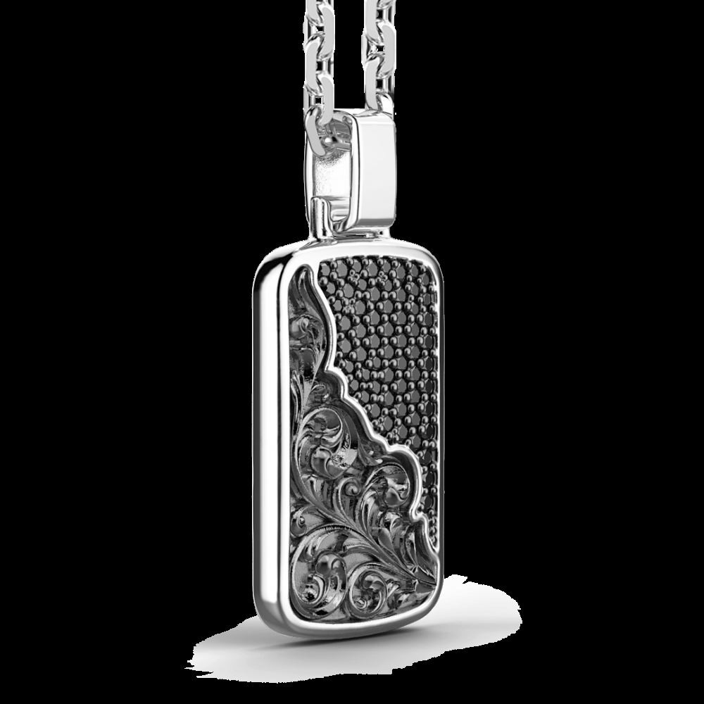 Zancan Collana Zancan in argento a targa con pietre nere Acquista Ora