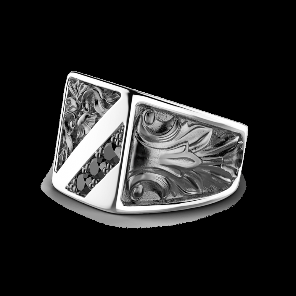 Zancan Anello Zancan in argento con pietre nere Prezzo Ridotto