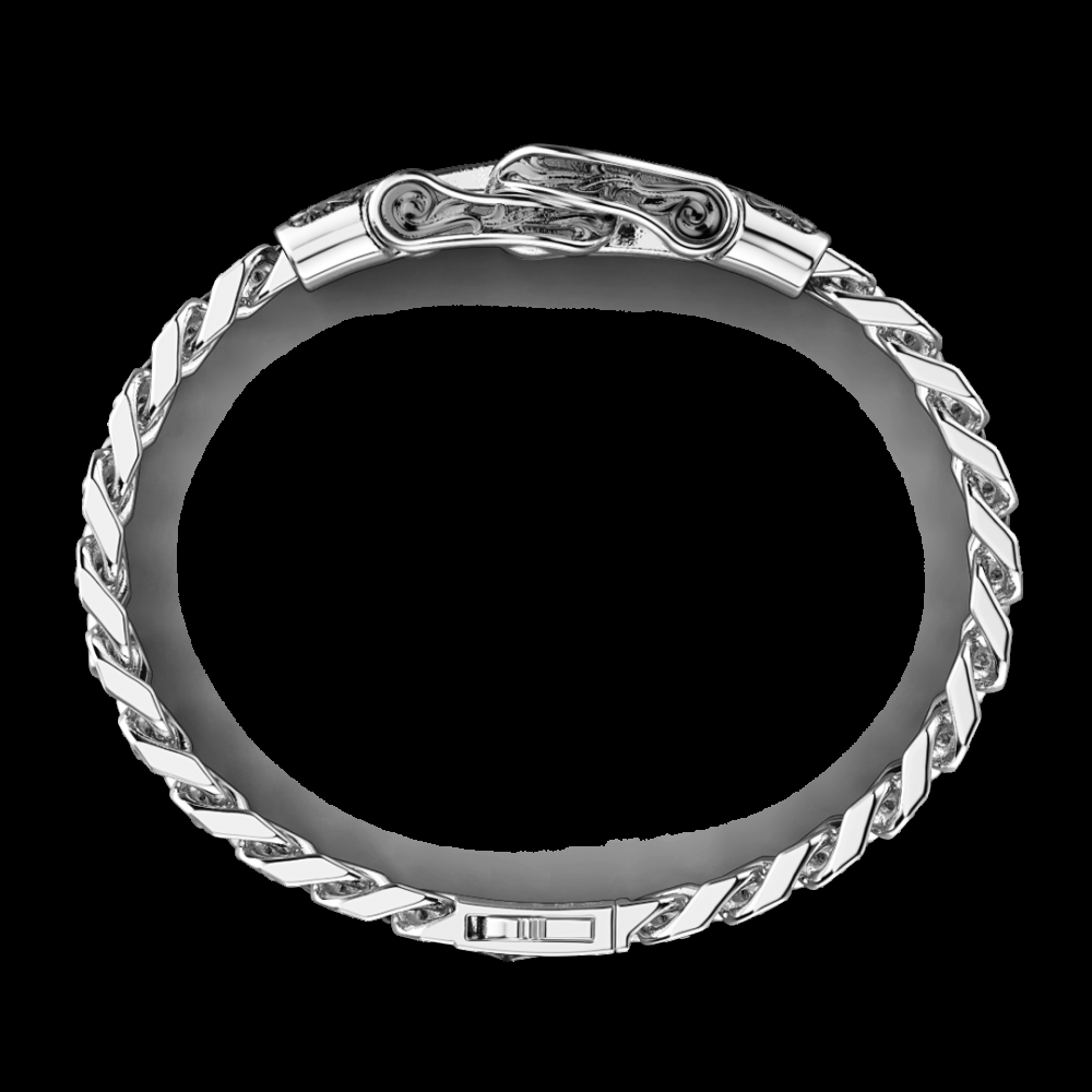 Zancan Bracciale Zancan in argento a grumetta con fibia e pietre nere Novità