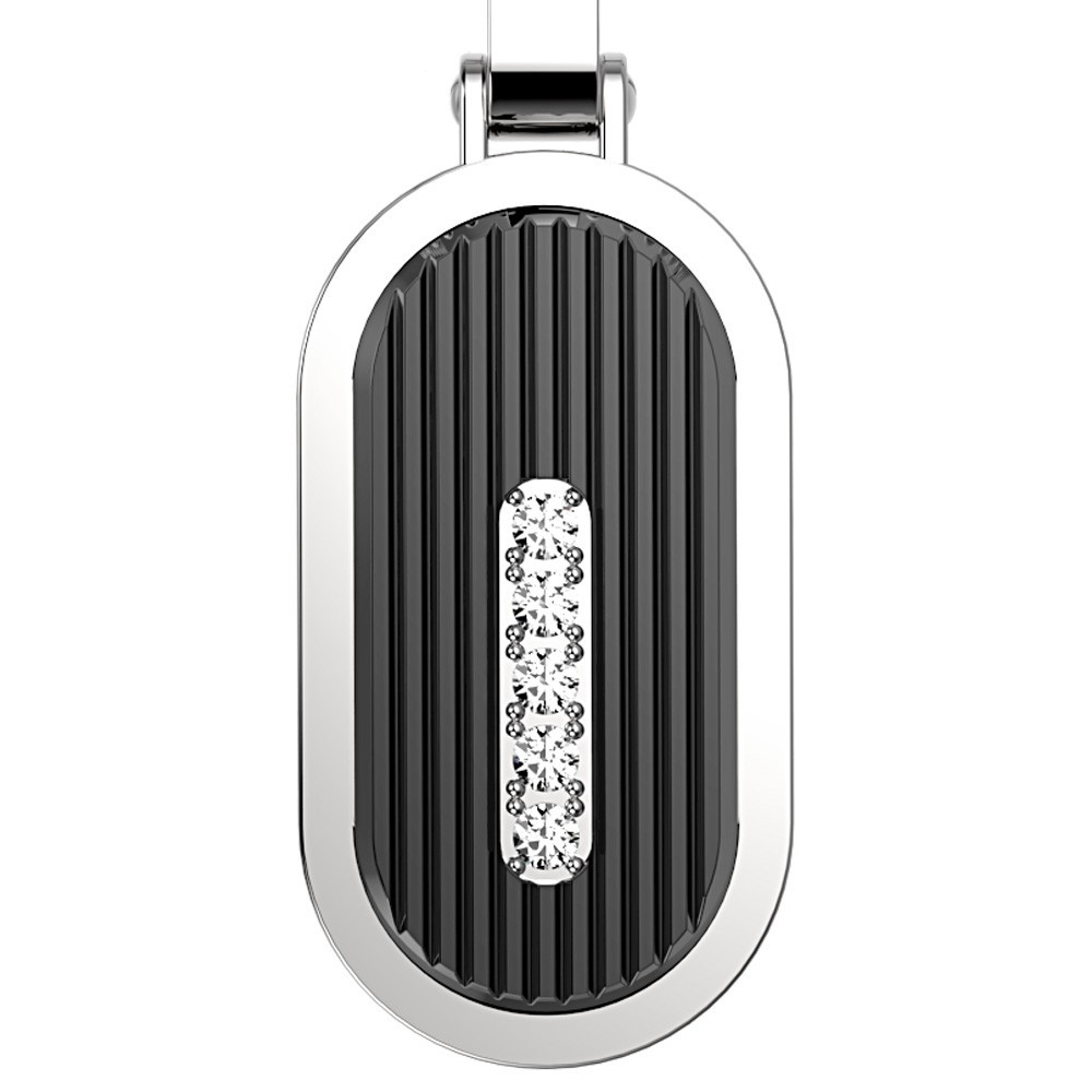 Zancan Collana Zancan in acciaio con piastrina e zaffiro bianco In Saldo