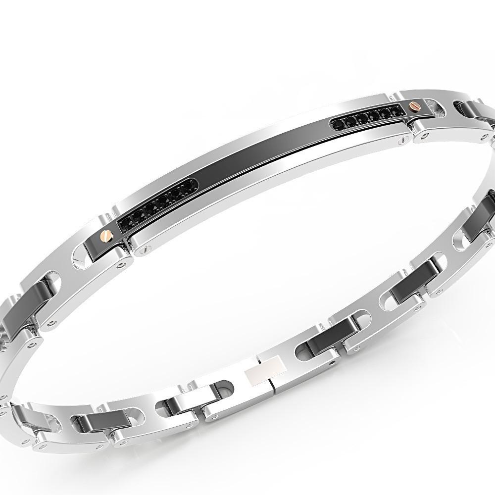 Zancan Bracciale Zancan in acciaio nero e pietre 2025