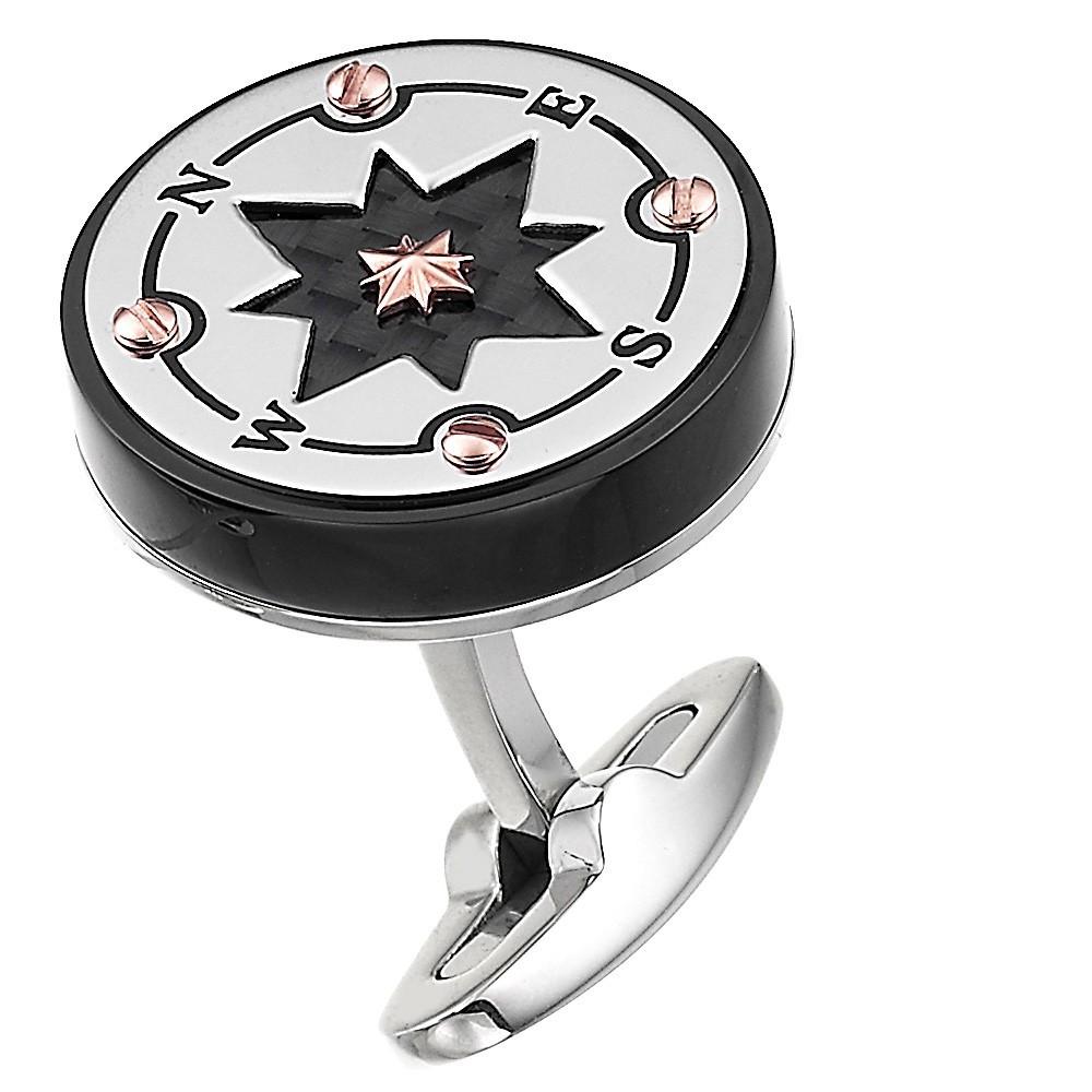 Zancan Gemelli Zancan in acciaio nero con rosa dei venti Spedizione Gratuita