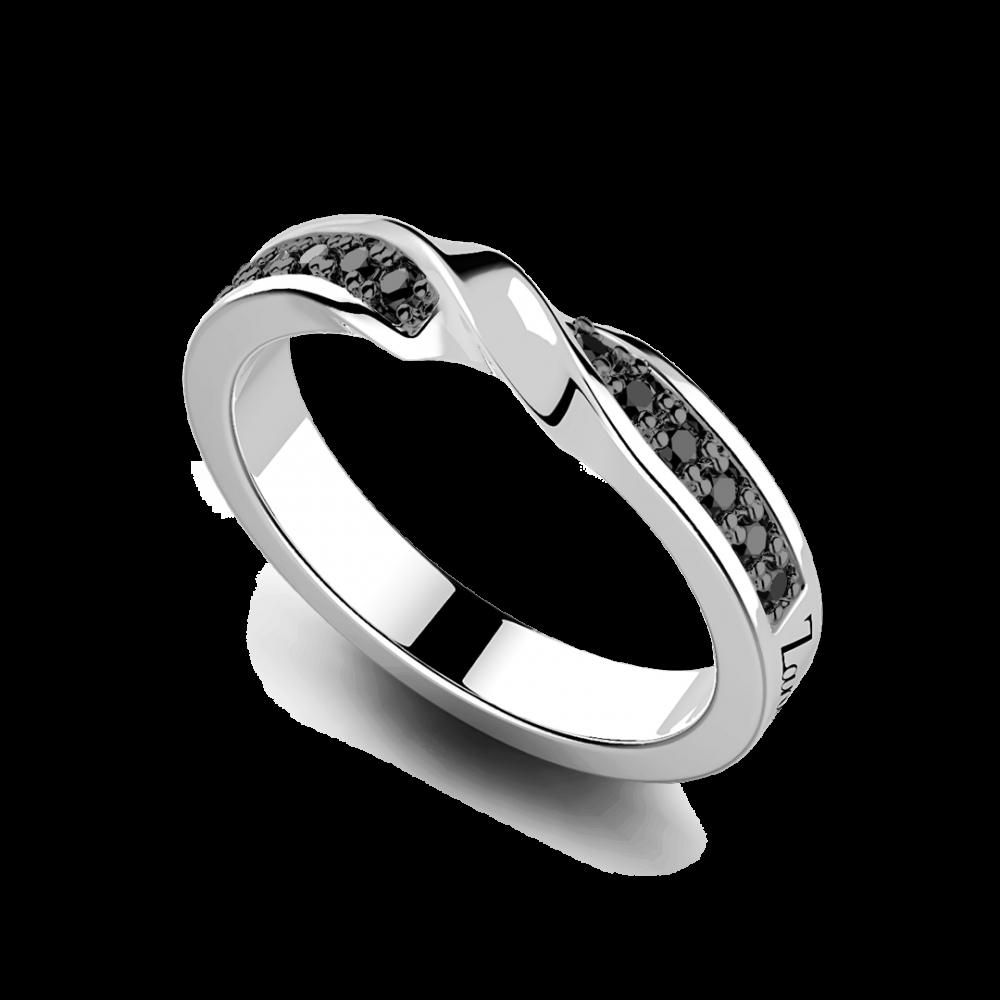 Zancan Anello Zancan in argento a fede con pietre nere Acquista Ora