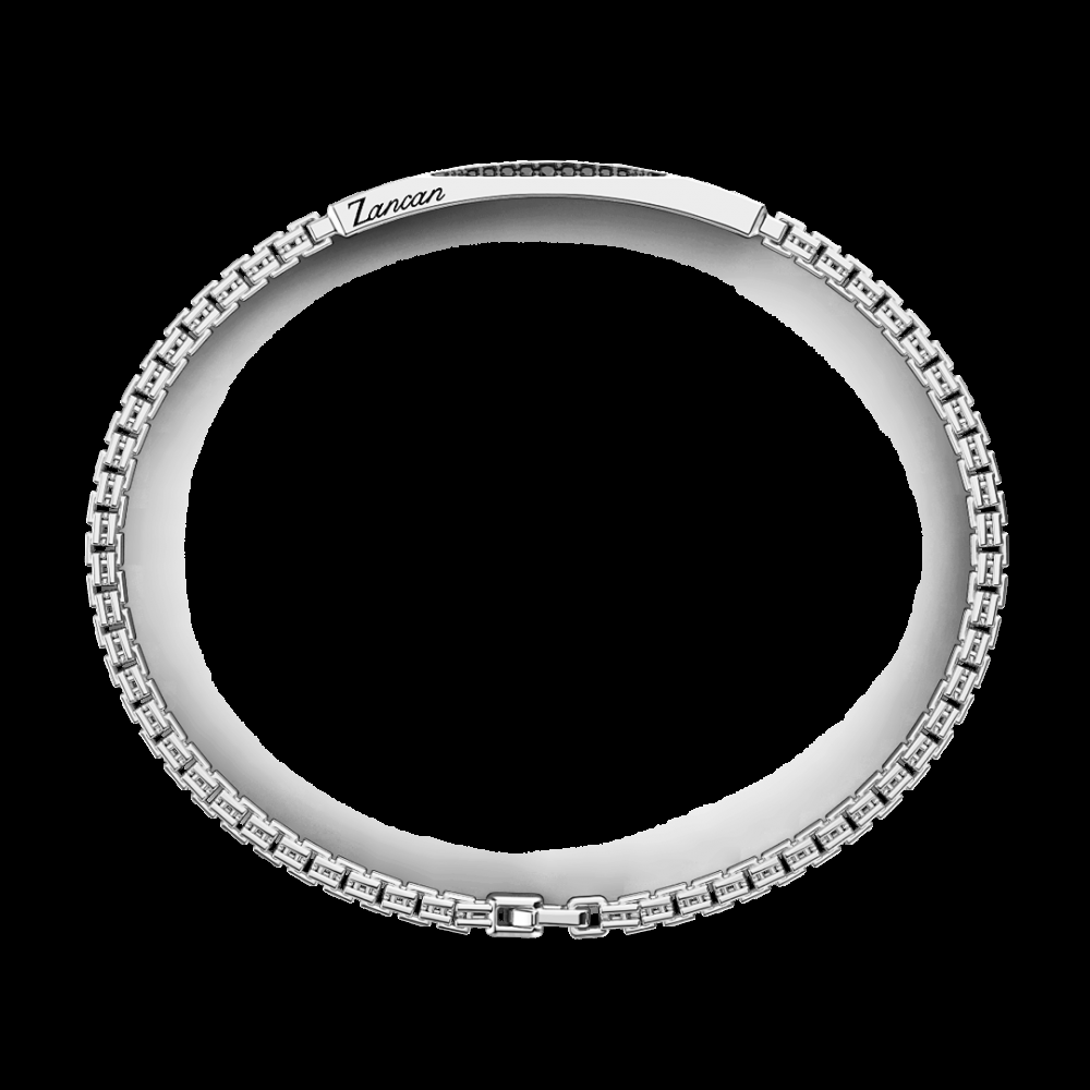 Zancan Bracciale Zancan in argento con pietre nere Affare Del Giorno