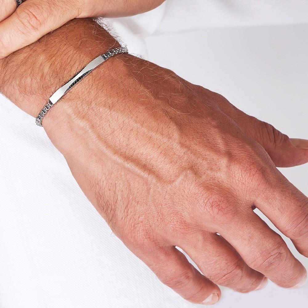Zancan Bracciale Zancan in argento con pietre nere Affare Del Giorno