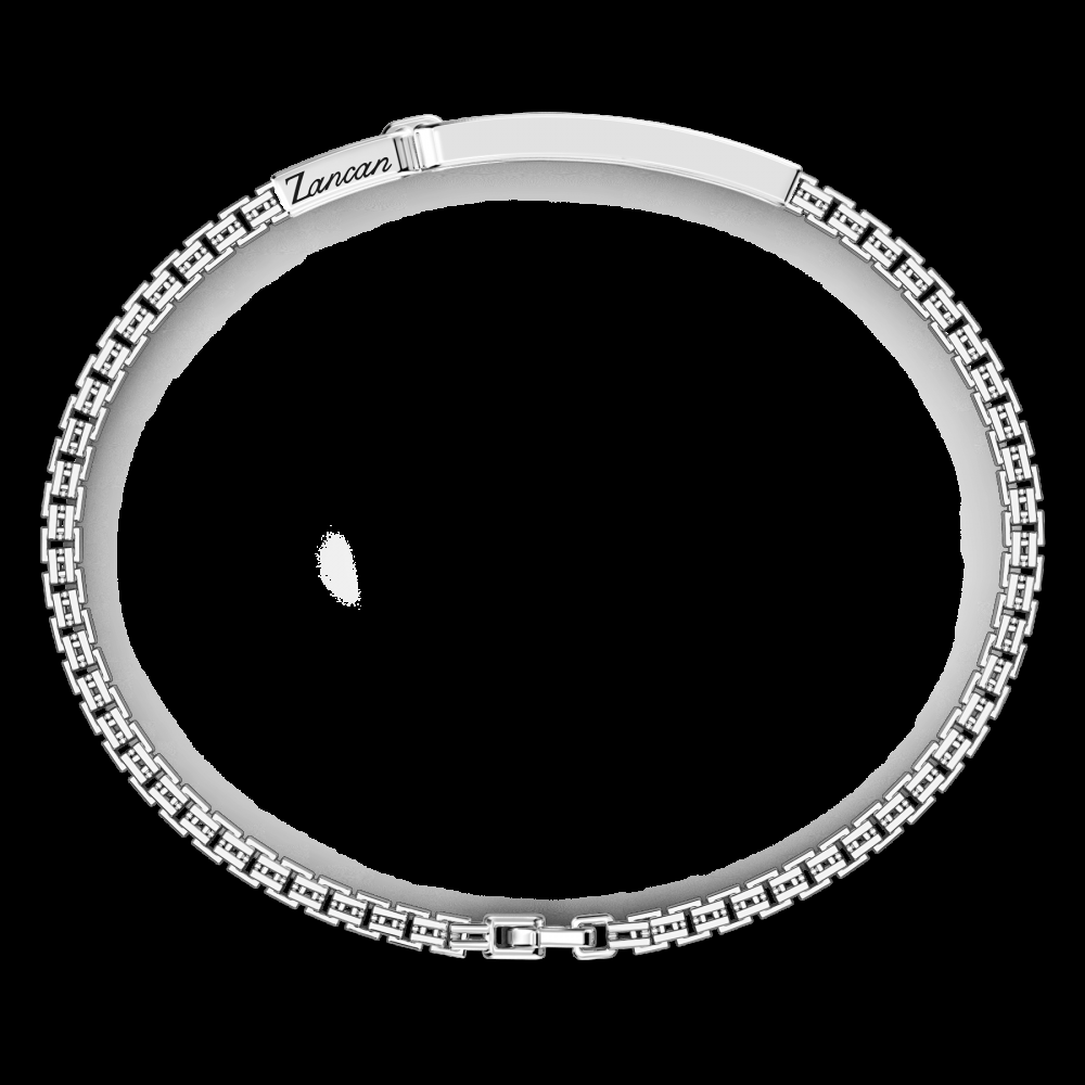 Zancan Bracciale Zancan in argento con pietre nere Hotsell