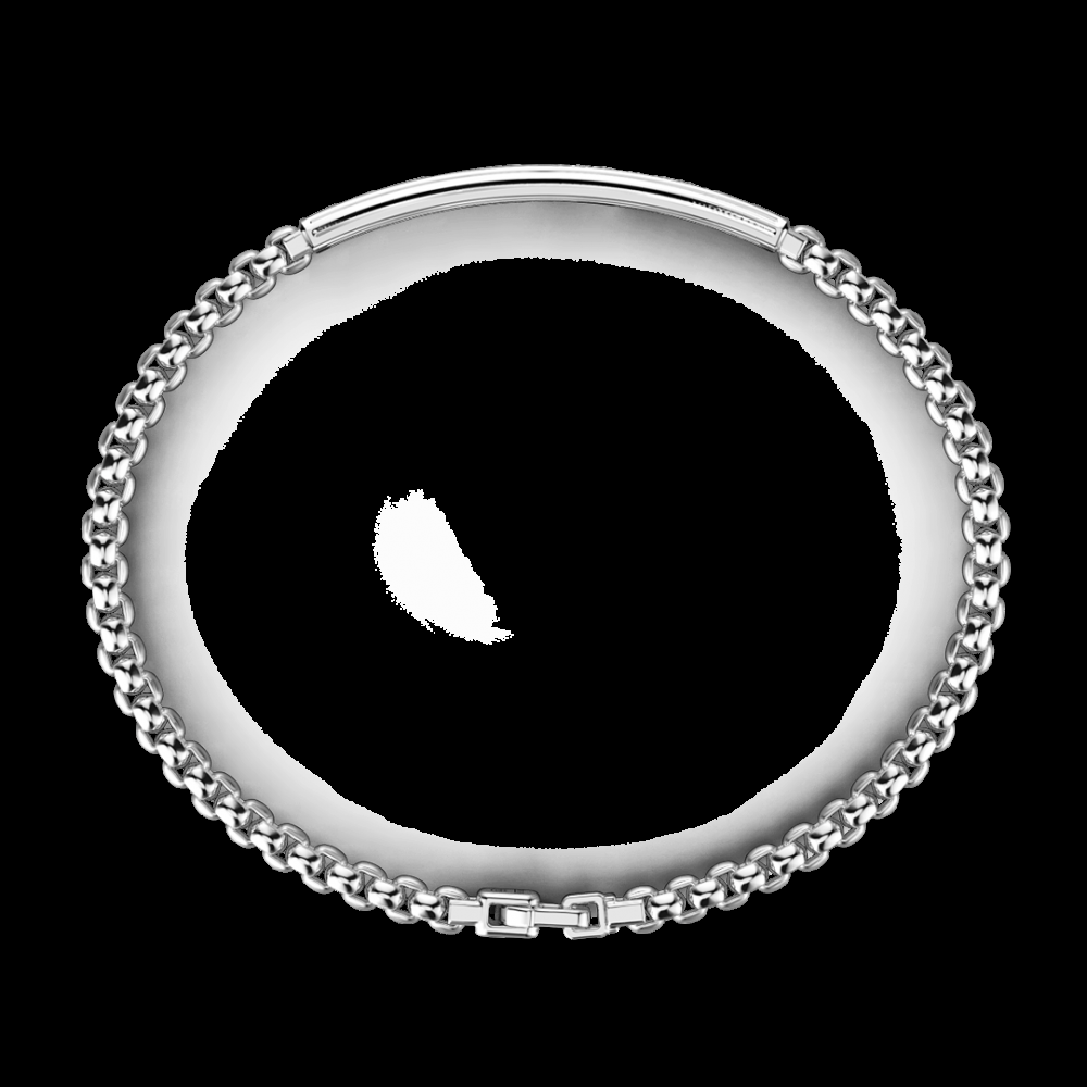 Zancan Bracciale Zancan in argento con targa e pietre nere Vendita Economica