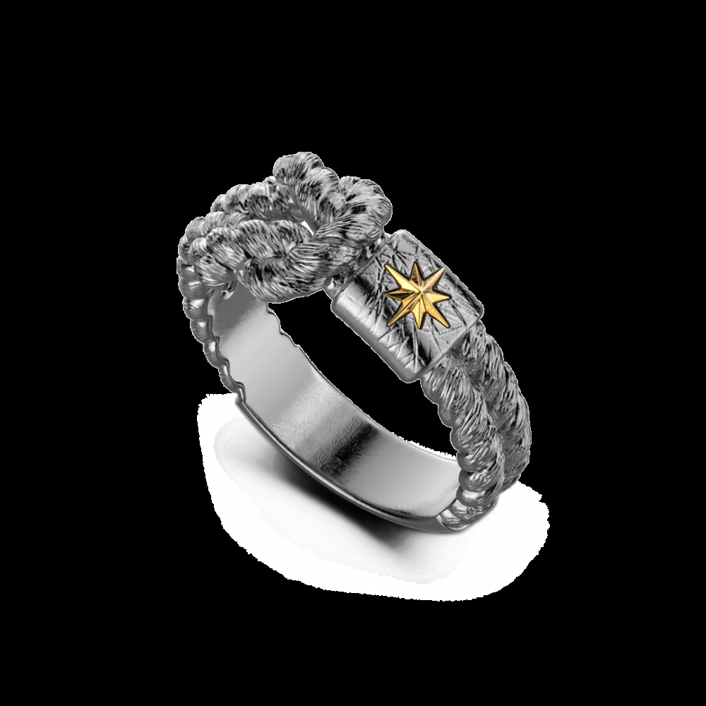 Zancan Anello Zancan in argento brunito con nodo Vendite Flash