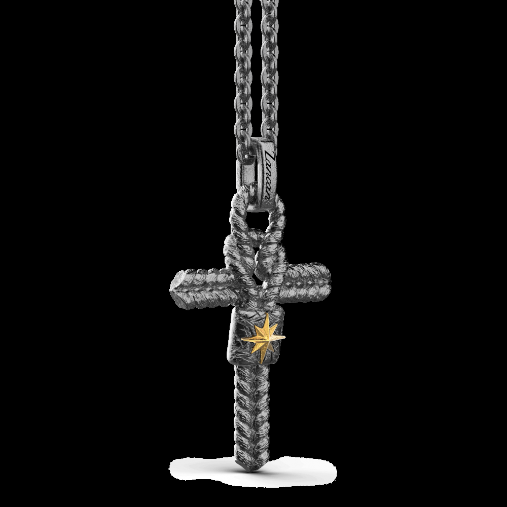 Zancan Collana in argento con croce e nodo piccolo Nuova