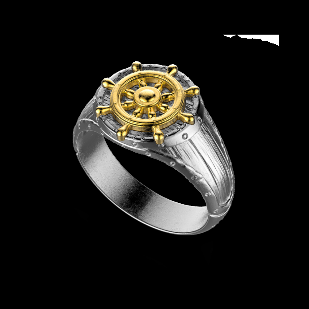 Zancan Anello Zancan in argento brunito con timone Italy