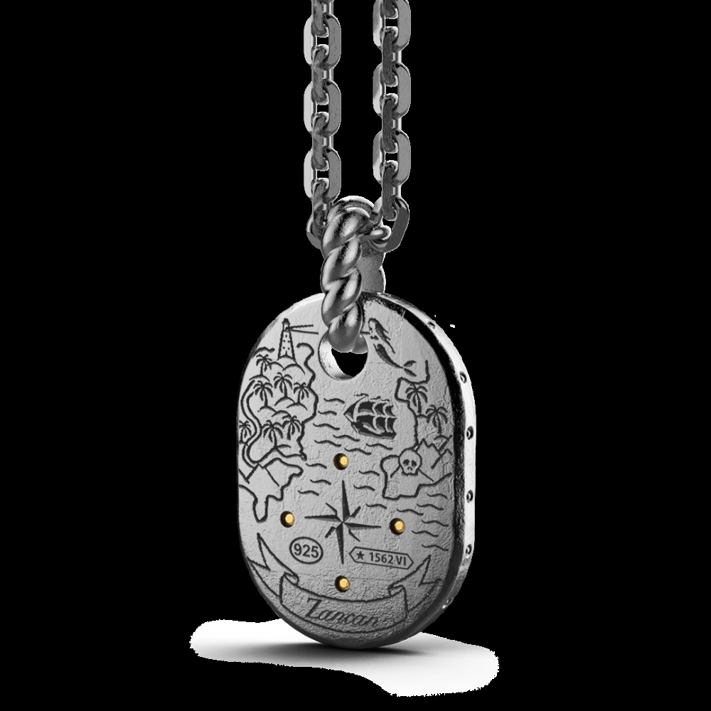 Zancan Collana Zancan in argento brunito con timone Italia
