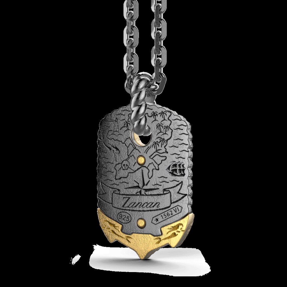 Zancan Collana Zancan in argento brunito con ancora In Linea