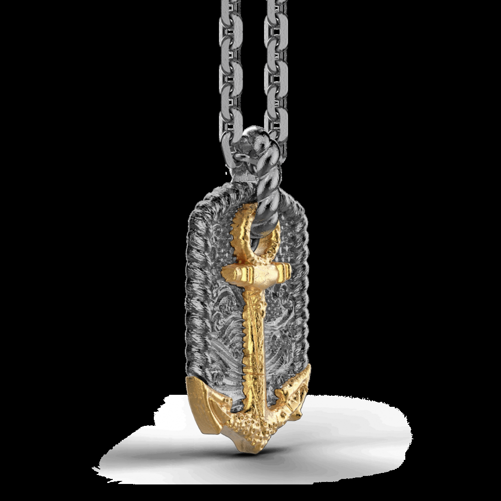 Zancan Collana Zancan in argento brunito con ancora In Linea