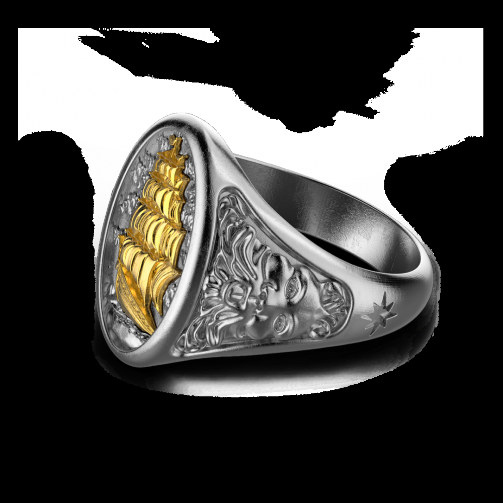 Zancan Anello Zancan in argento brunito con veliero Nuovo